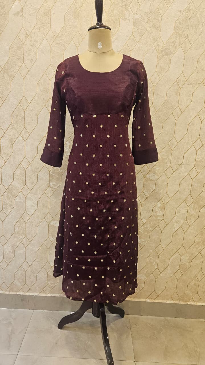 Golden Cocoa Elegance Kurthi