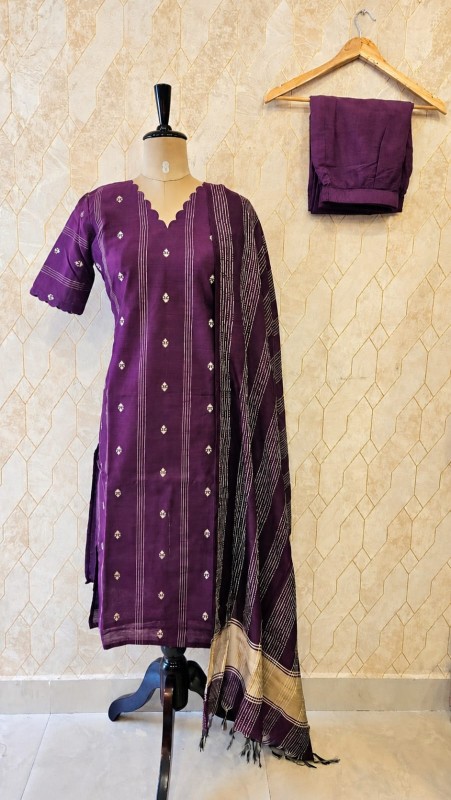 Wine Raw Silk Set