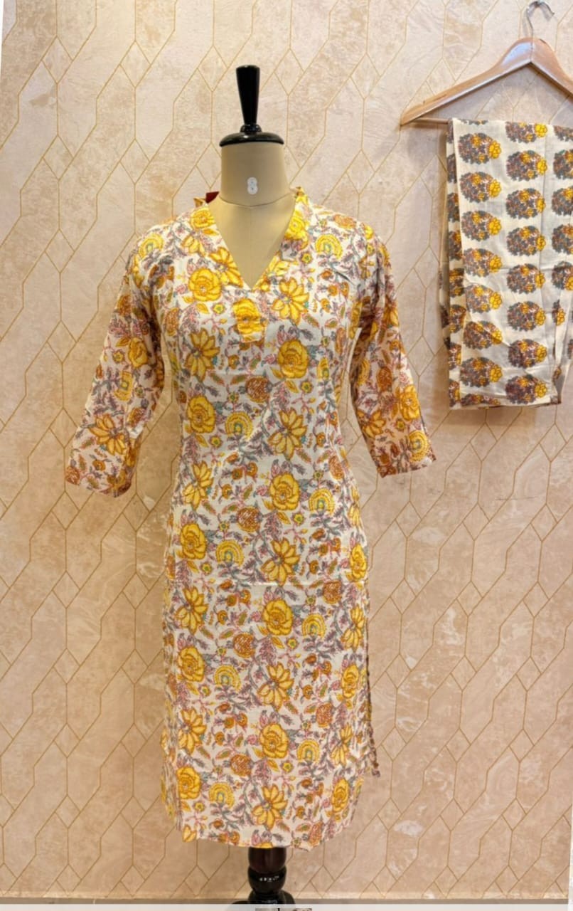Golden Wildflower Cotton co-ord Set