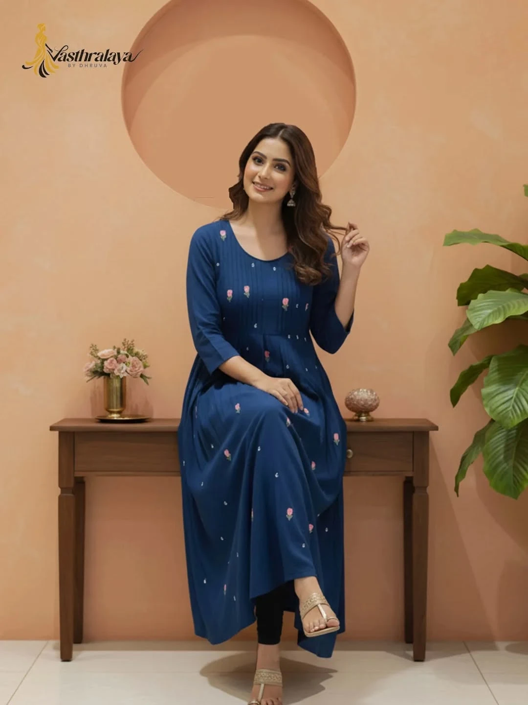 Floral Embroidered kurthi