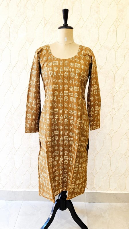Mustard Full Sleeve Kurthi
